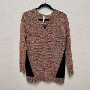 Xhilaration Women’s Tunic Sweater w/ Faux Leather